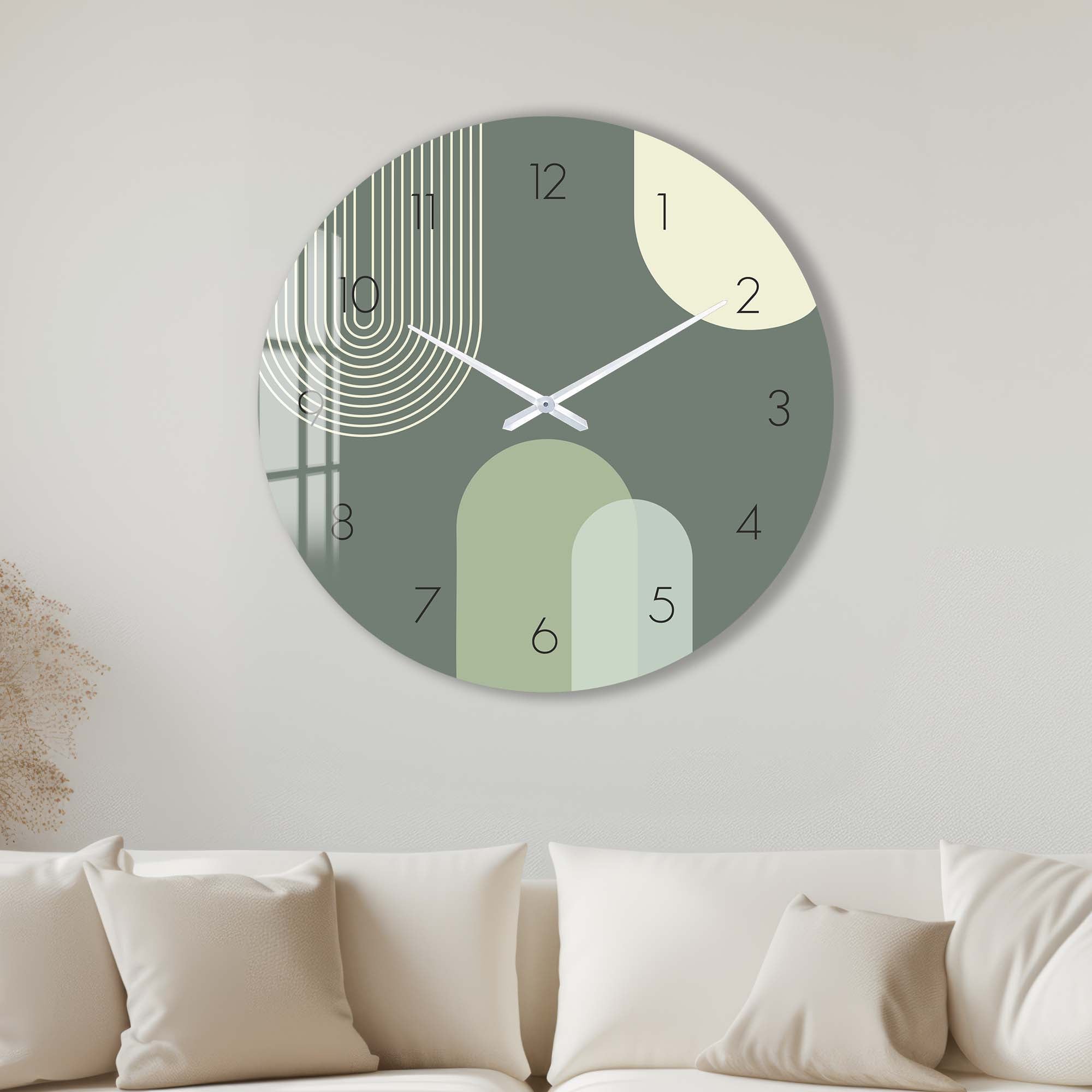 Puffy Khaki - Glass Wall Clock