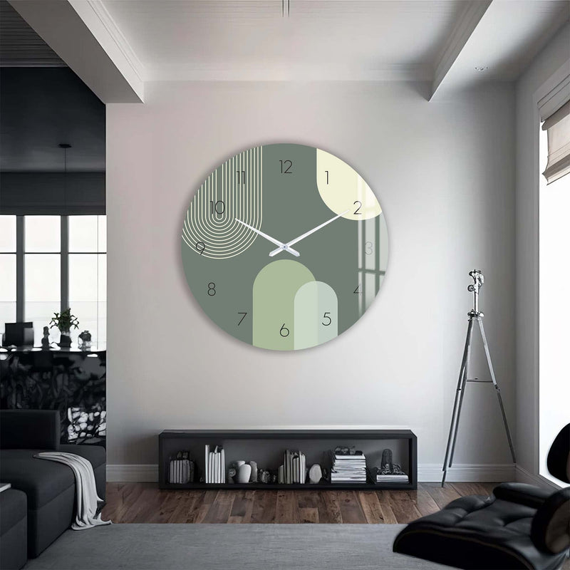 Artronauts Glass Print Puffy Khaki - Glass Wall Clock