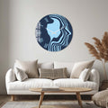 Artronauts Glass Print Blue Silhouette - Glass Wall Clock