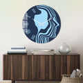 Artronauts Glass Print Blue Silhouette - Glass Wall Clock