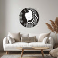 Artronauts Glass Print Black&White Silhouette - Glass Wall Clock