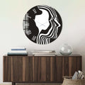 Artronauts Glass Print Black&White Silhouette - Glass Wall Clock