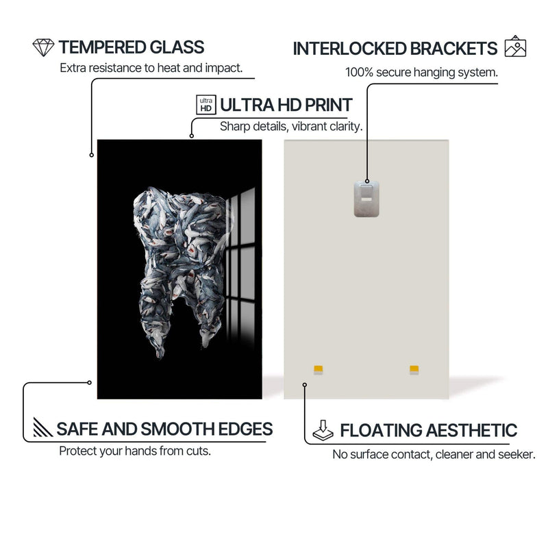 Artronauts Glass Print Shark Tooth - Tempered Glass Wall Art