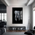 Artronauts Glass Print S | 72x46 cm | 28.3"x18.1" / Black Shark Tooth - Tempered Glass Wall Art
