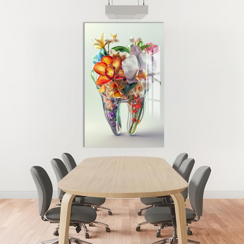 Artronauts Glass Print Floral Tooth Bouquet - Tempered Glass Wall Art