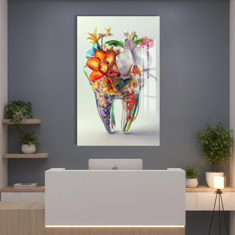 Artronauts Glass Print Floral Tooth Bouquet - Tempered Glass Wall Art