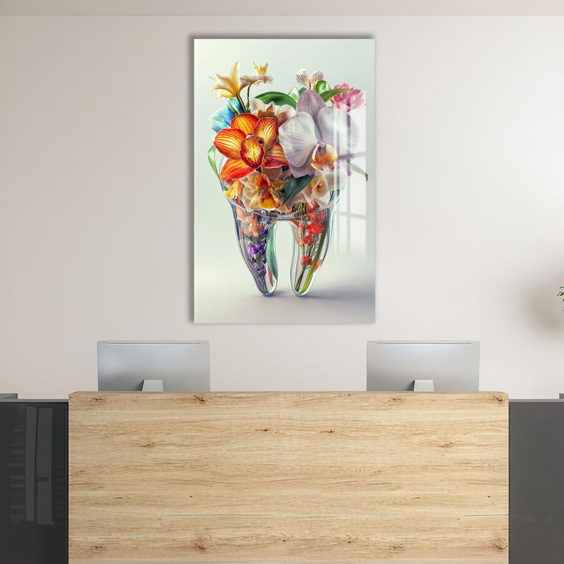 Artronauts Glass Print Floral Tooth Bouquet - Tempered Glass Wall Art
