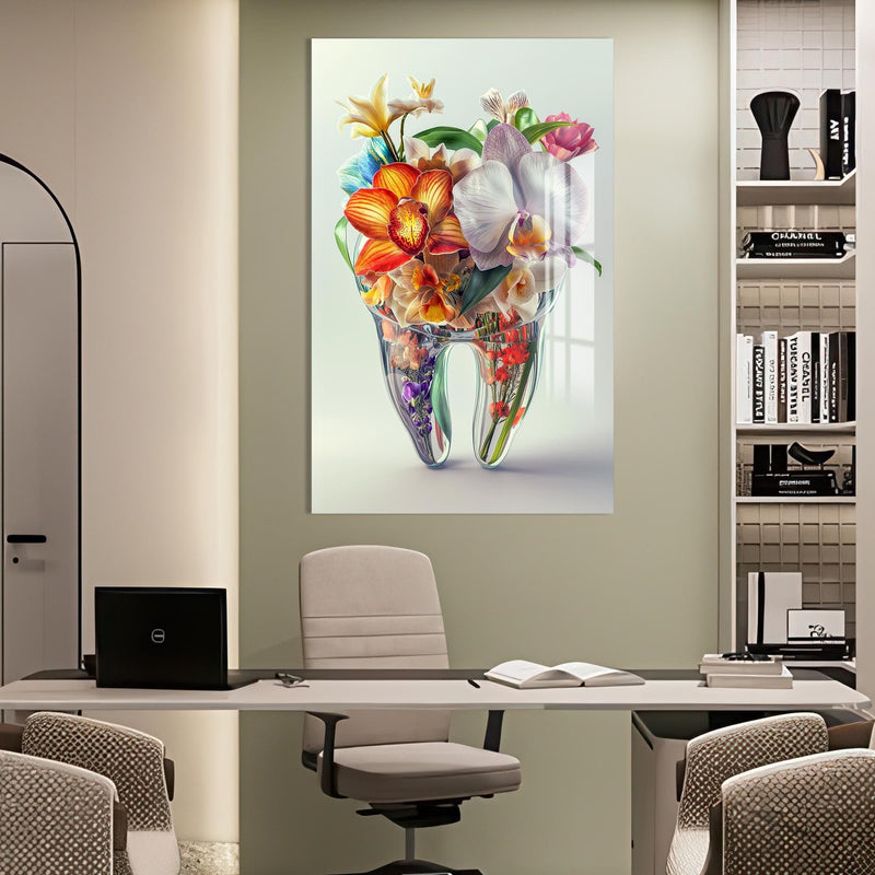 Artronauts Glass Print Floral Tooth Bouquet - Tempered Glass Wall Art