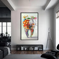 Artronauts Glass Print S | 72x46 cm | 28.3"x18.1" / Black Floral Tooth Bouquet - Tempered Glass Wall Art