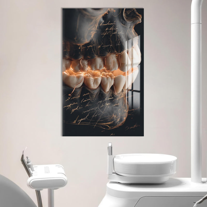 Artronauts Glass Print Dental Anatomy Sketch - Tempered Glass Wall Art