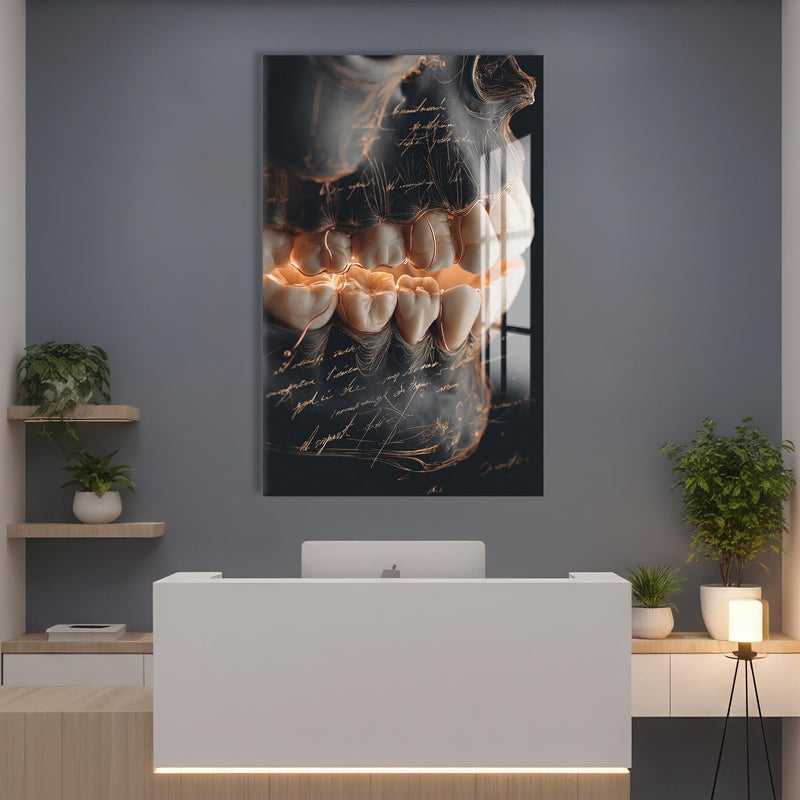Artronauts Glass Print Dental Anatomy Sketch - Tempered Glass Wall Art