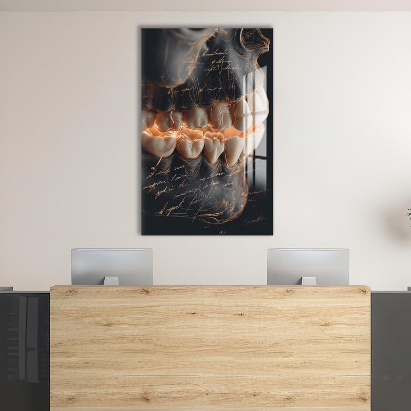 Artronauts Glass Print Dental Anatomy Sketch - Tempered Glass Wall Art