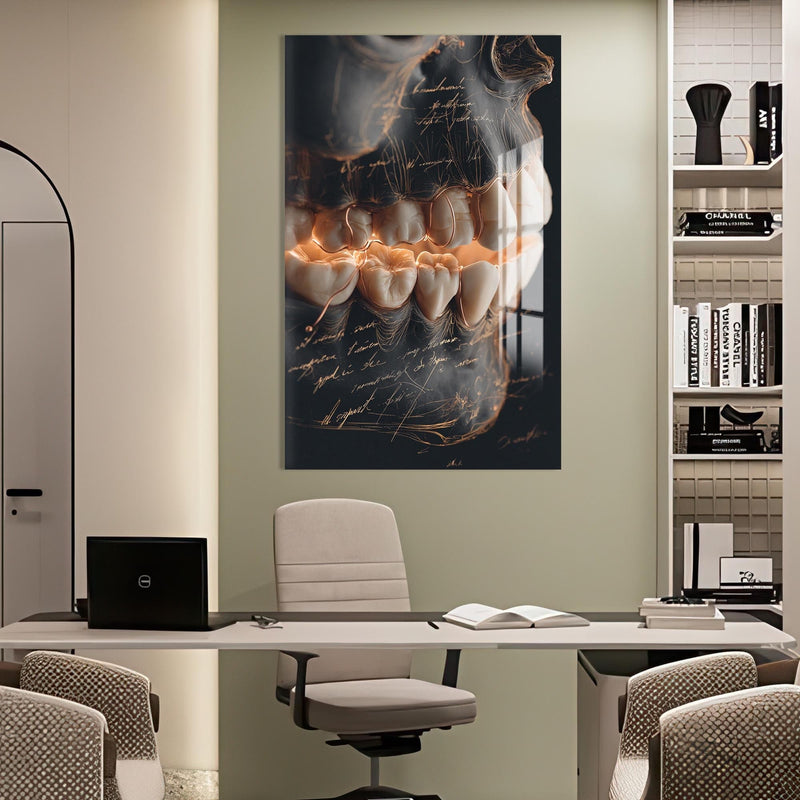 Artronauts Glass Print Dental Anatomy Sketch - Tempered Glass Wall Art