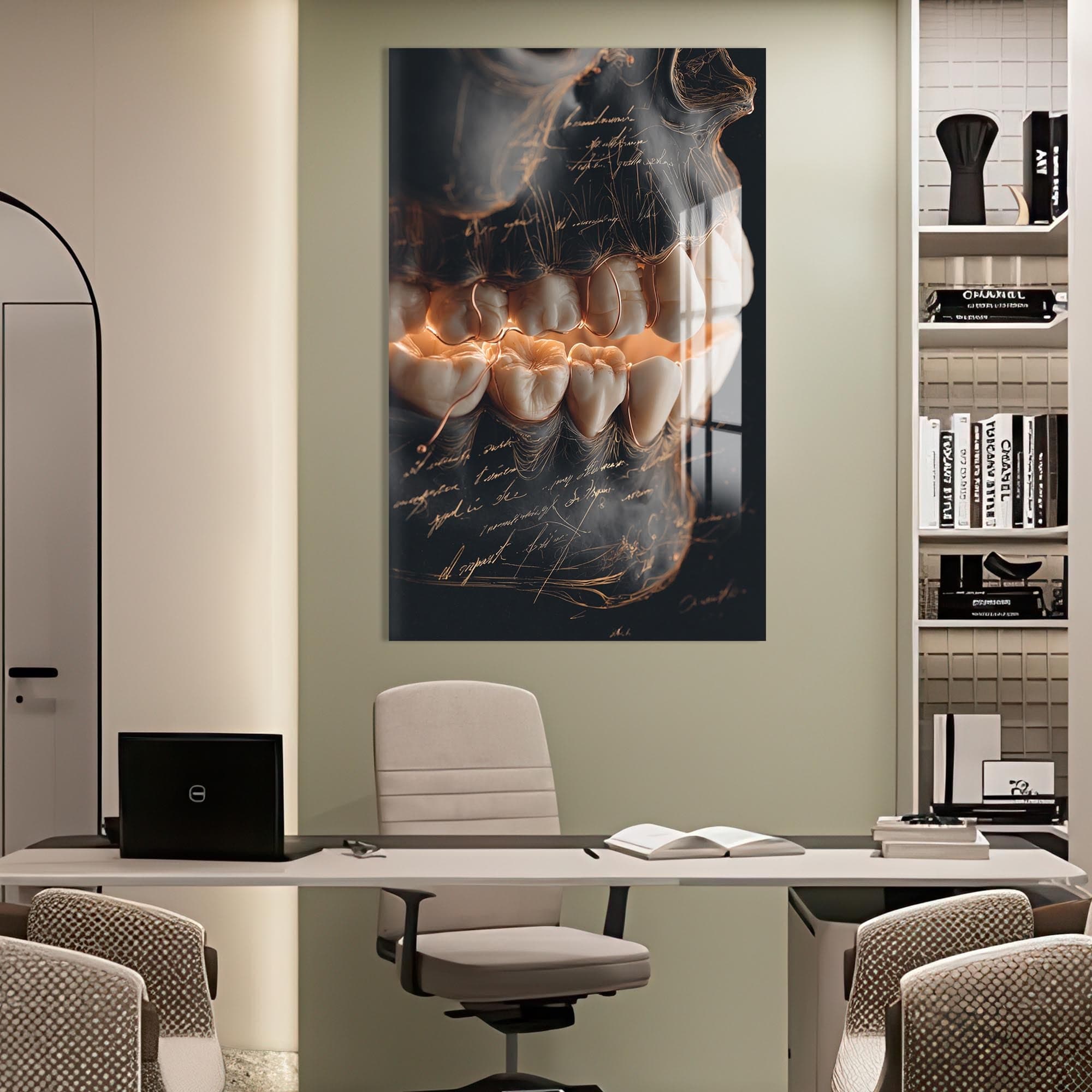 Artronauts Glass Print Dental Anatomy Sketch - Tempered Glass Wall Art