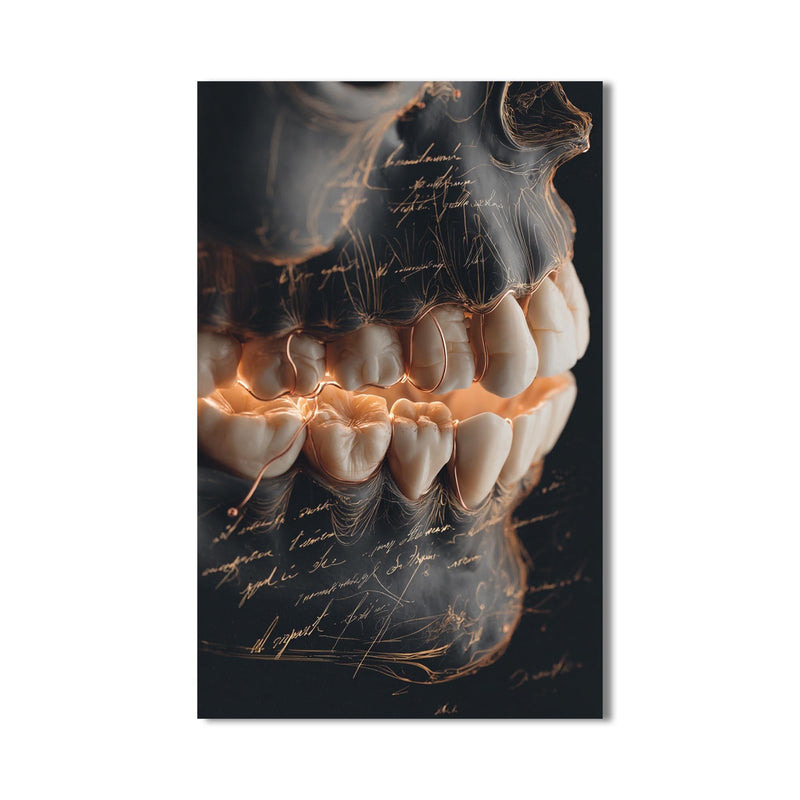 Artronauts Glass Print Dental Anatomy Sketch - Tempered Glass Wall Art