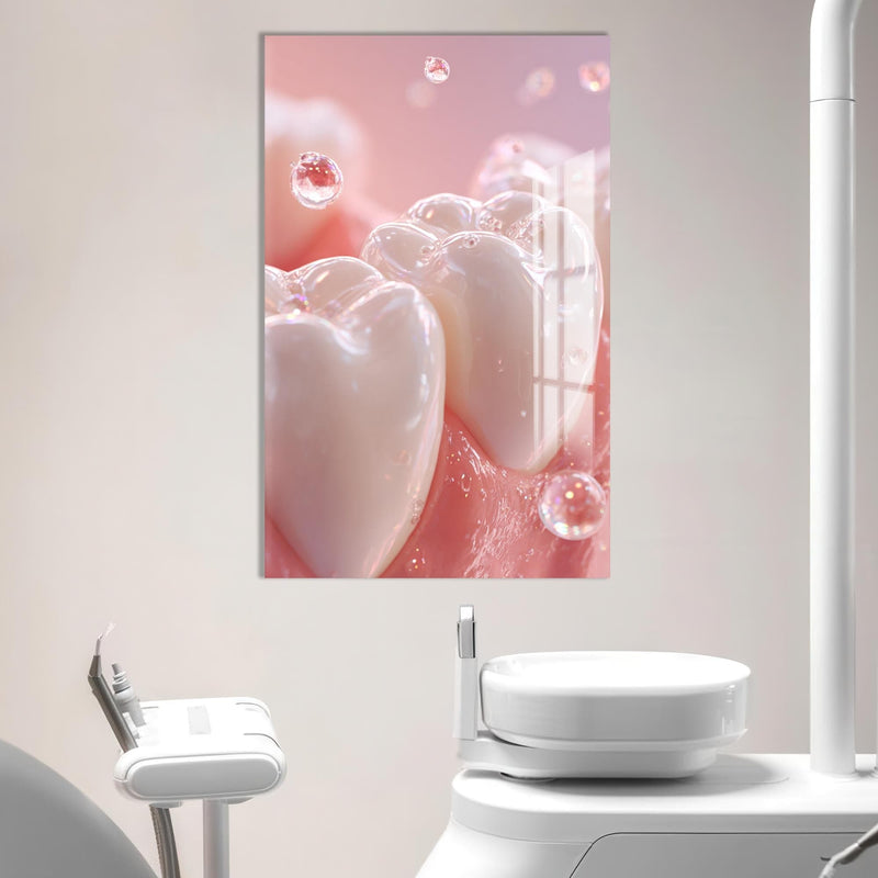 Artronauts Glass Print Pearl Teeth Glow - Tempered Glass Wall Art