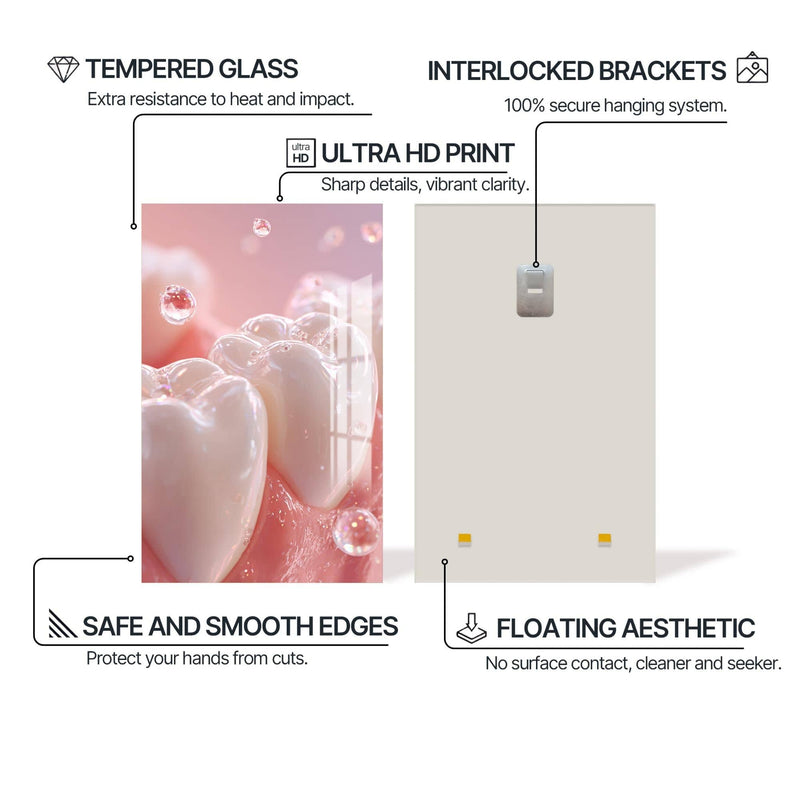 Artronauts Glass Print Pearl Teeth Glow - Tempered Glass Wall Art