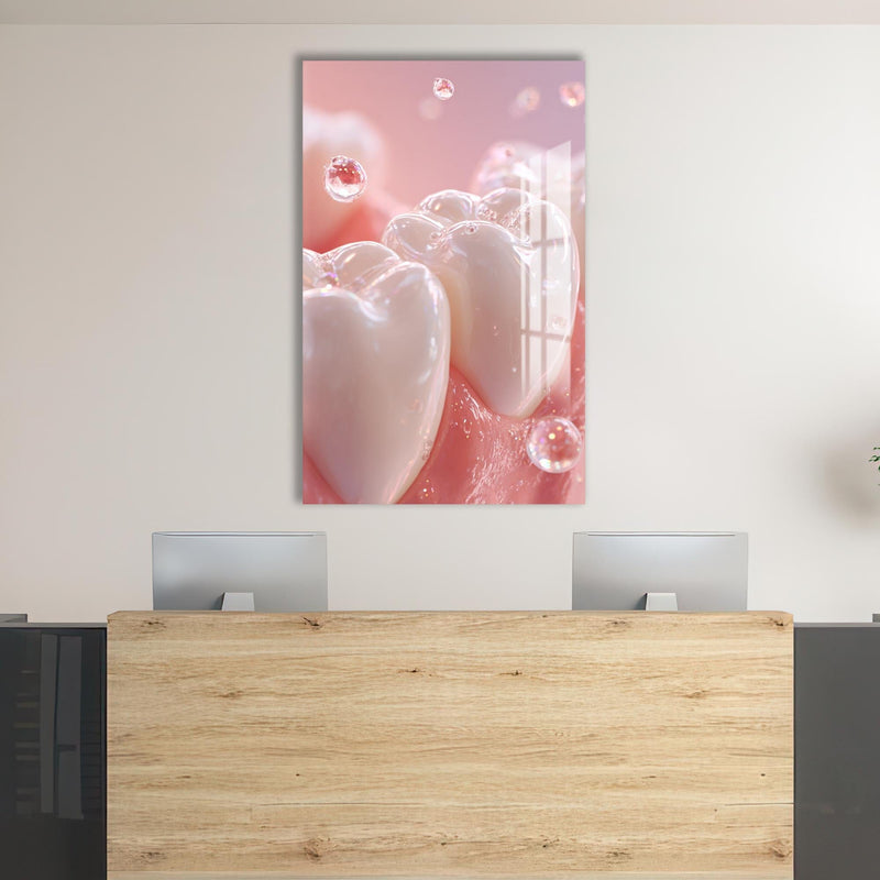 Artronauts Glass Print Pearl Teeth Glow - Tempered Glass Wall Art