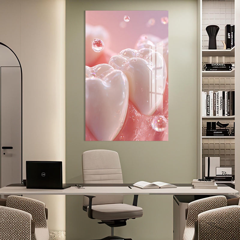 Artronauts Glass Print Pearl Teeth Glow - Tempered Glass Wall Art