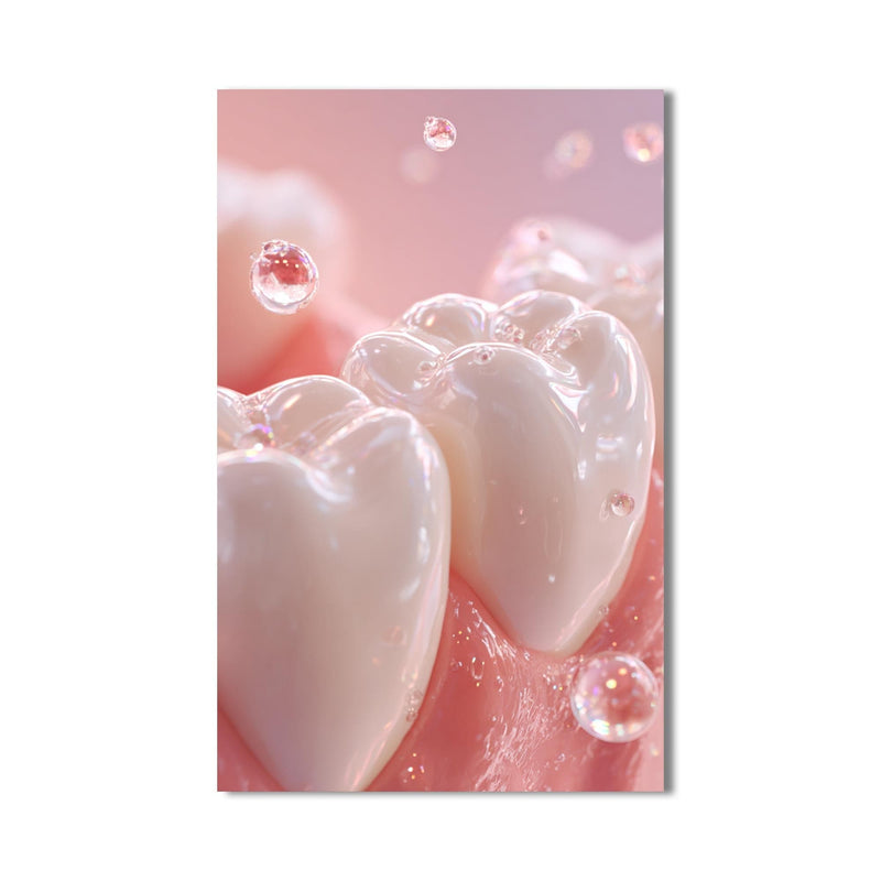 Artronauts Glass Print Pearl Teeth Glow - Tempered Glass Wall Art