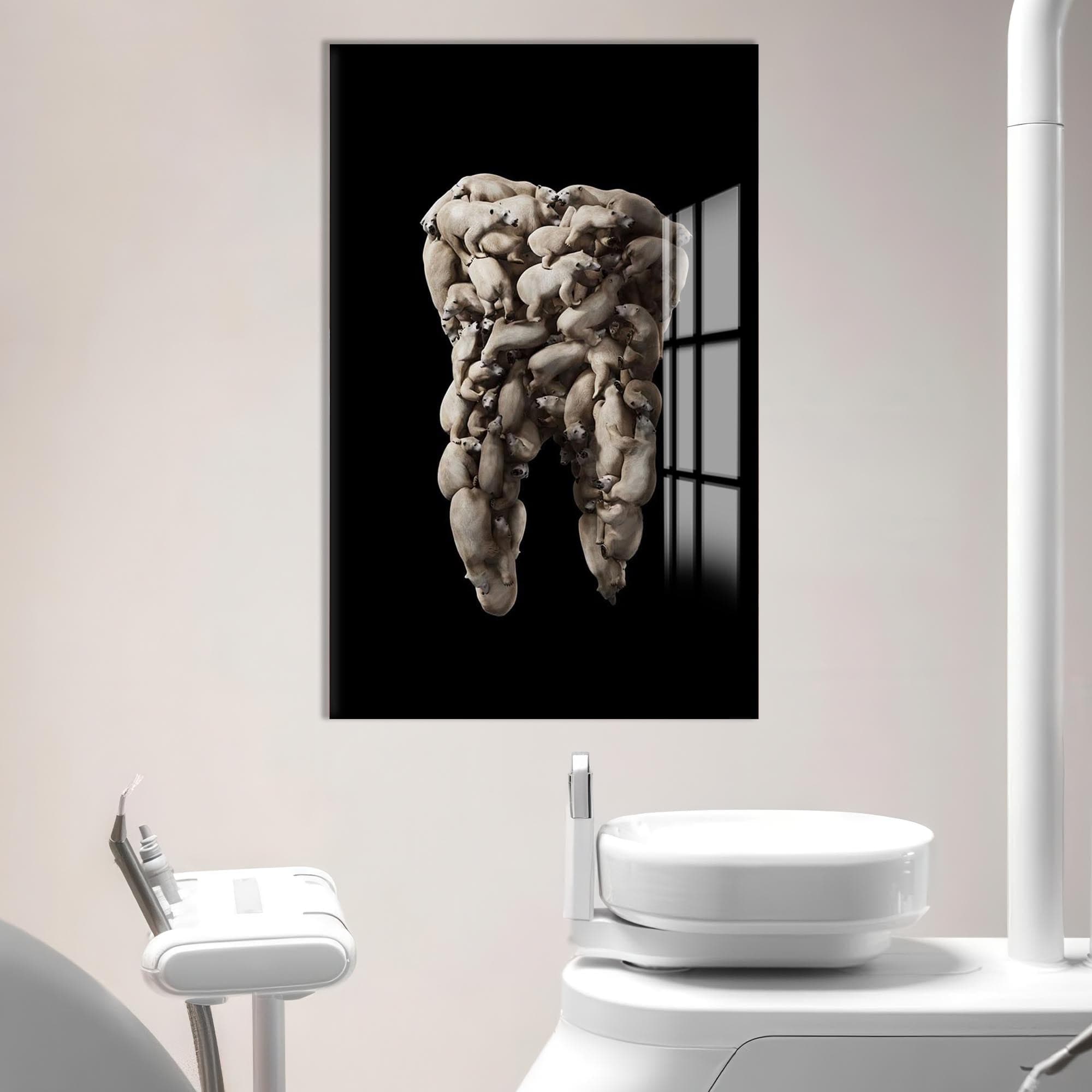 Artronauts Glass Print Polar Tooth Sculpture - Tempered Glass Wall Art