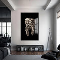 Artronauts Glass Print S | 72x46 cm | 28.3"x18.1" / Black Polar Tooth Sculpture - Tempered Glass Wall Art