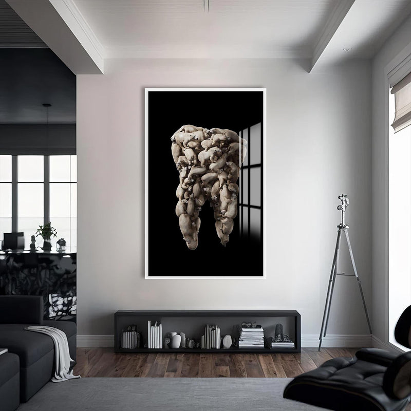 Artronauts Glass Print S | 72x46 cm | 28.3"x18.1" / White Polar Tooth Sculpture - Tempered Glass Wall Art