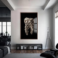 Artronauts Glass Print S | 72x46 cm | 28.3"x18.1" / Walnut Polar Tooth Sculpture - Tempered Glass Wall Art