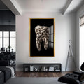 Artronauts Glass Print S | 72x46 cm | 28.3"x18.1" / Gold Polar Tooth Sculpture - Tempered Glass Wall Art