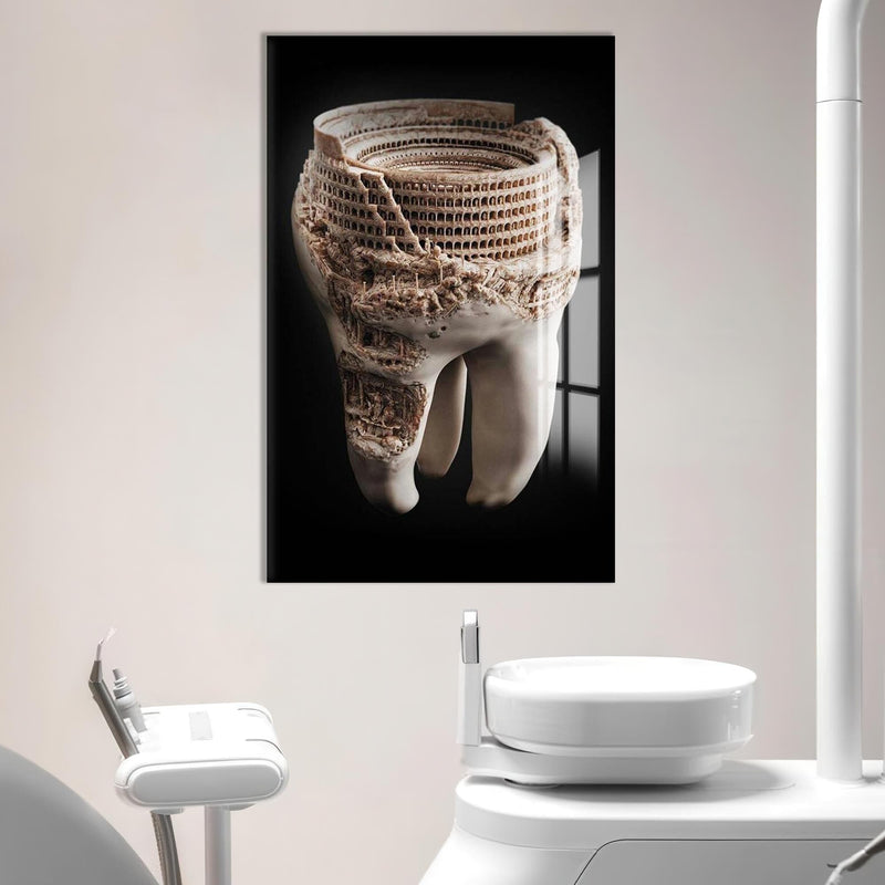 Artronauts Glass Print Colosseum Tooth Art - Tempered Glass Wall Art