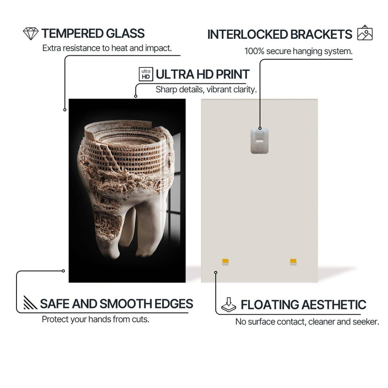 Artronauts Glass Print Colosseum Tooth Art - Tempered Glass Wall Art