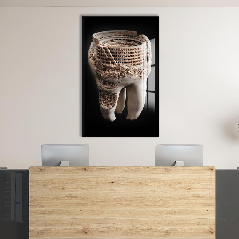 Artronauts Glass Print Colosseum Tooth Art - Tempered Glass Wall Art