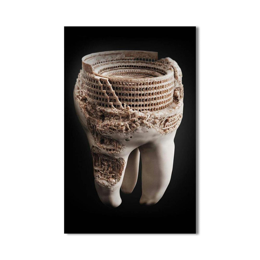 Artronauts Glass Print Colosseum Tooth Art - Tempered Glass Wall Art