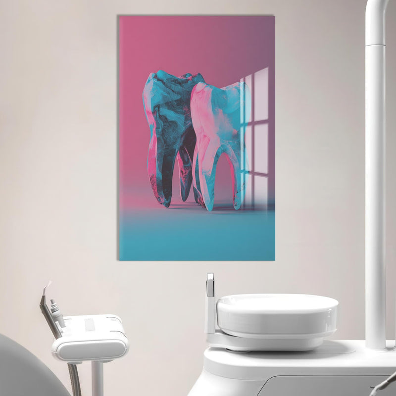 Artronauts Glass Print Neon Tooth Duo - Tempered Glass Wall Art