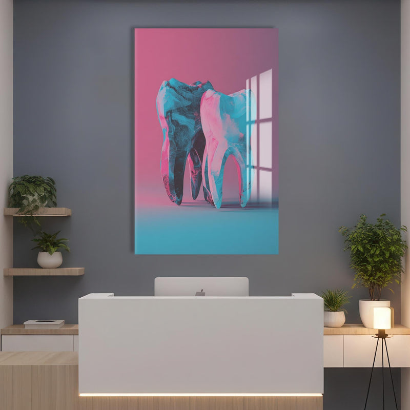 Artronauts Glass Print Neon Tooth Duo - Tempered Glass Wall Art