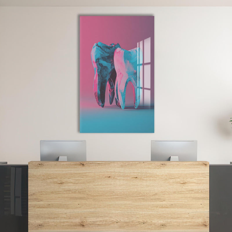 Artronauts Glass Print Neon Tooth Duo - Tempered Glass Wall Art