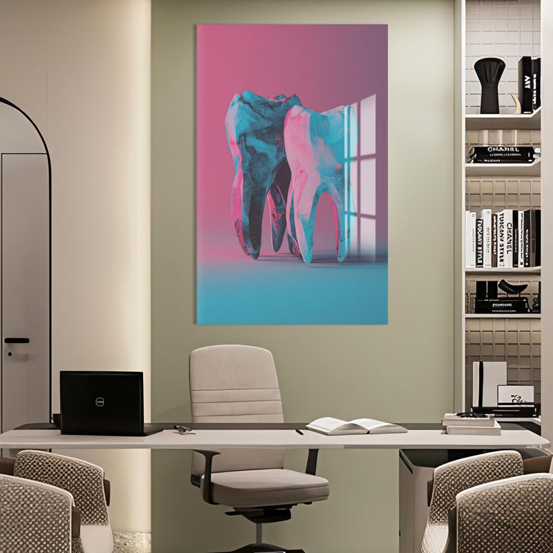 Artronauts Glass Print Neon Tooth Duo - Tempered Glass Wall Art