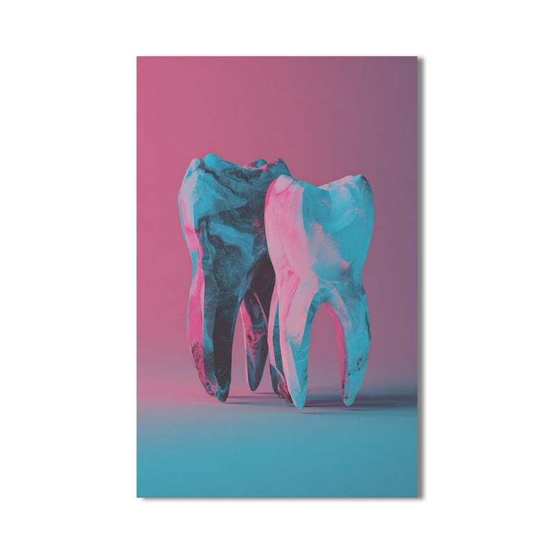 Artronauts Glass Print Neon Tooth Duo - Tempered Glass Wall Art