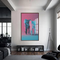 Artronauts Glass Print S | 72x46 cm | 28.3"x18.1" / Walnut Neon Tooth Duo - Tempered Glass Wall Art