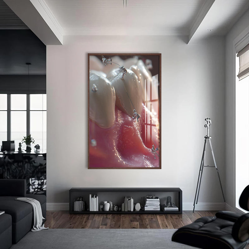 Artronauts Glass Print S | 72x46 cm | 28.3"x18.1" / Walnut Tooth Climbers - Tempered Glass Wall Art
