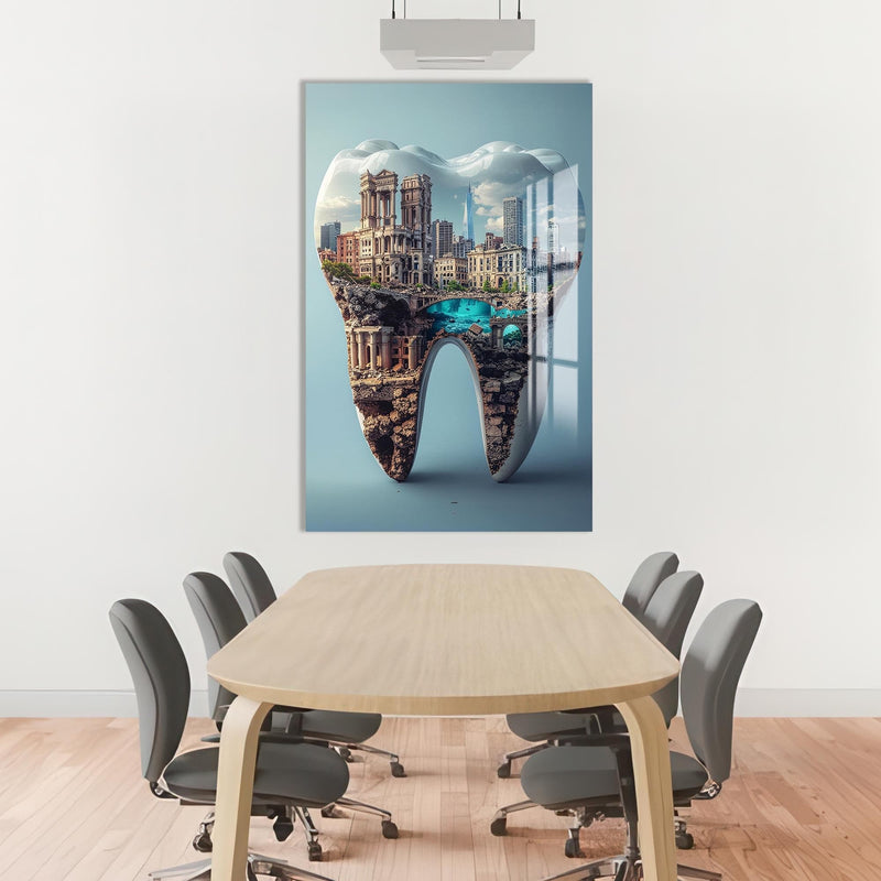 Artronauts Glass Print Cityscape Tooth - Tempered Glass Wall Art