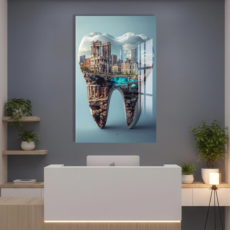 Artronauts Glass Print Cityscape Tooth - Tempered Glass Wall Art