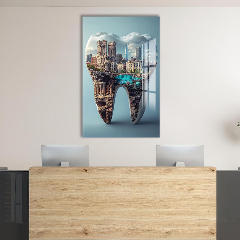 Artronauts Glass Print Cityscape Tooth - Tempered Glass Wall Art