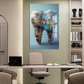 Artronauts Glass Print Cityscape Tooth - Tempered Glass Wall Art