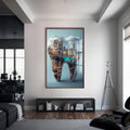 Artronauts Glass Print S | 72x46 cm | 28.3"x18.1" / Walnut Cityscape Tooth - Tempered Glass Wall Art