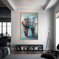 Artronauts Glass Print S | 72x46 cm | 28.3"x18.1" / Gold Cityscape Tooth - Tempered Glass Wall Art