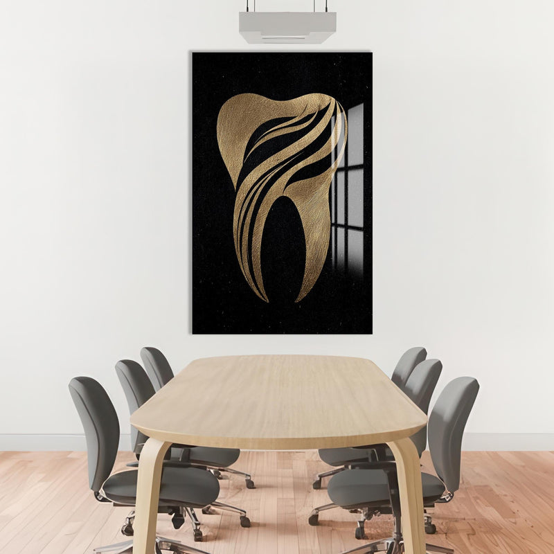 Artronauts Glass Print Golden Tooth Icon - Tempered Glass Wall Art