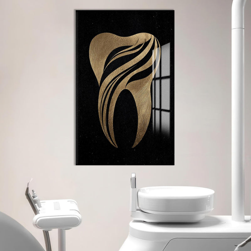 Artronauts Glass Print Golden Tooth Icon - Tempered Glass Wall Art