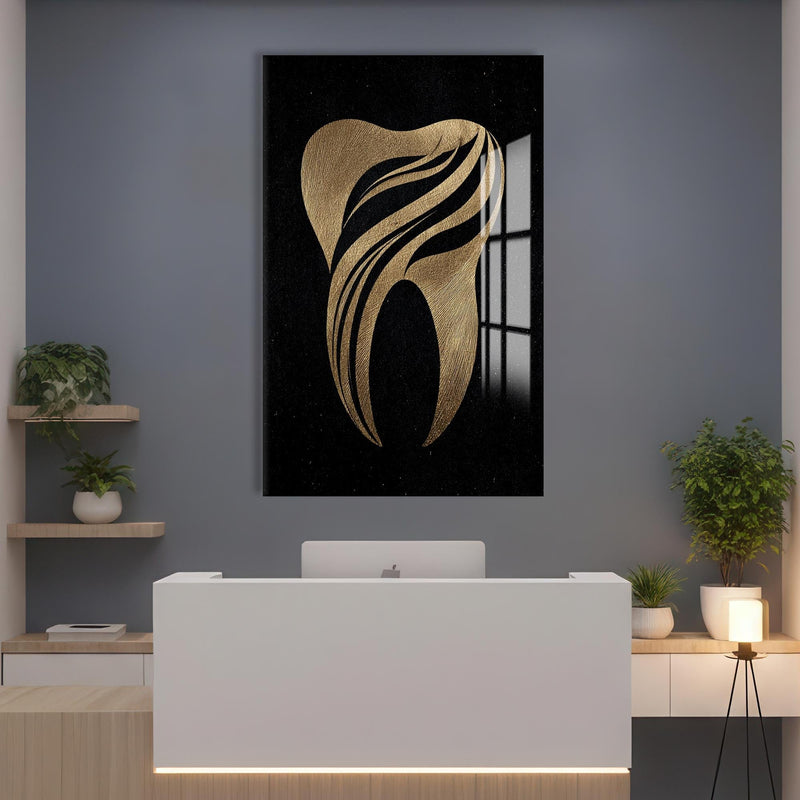 Artronauts Glass Print Golden Tooth Icon - Tempered Glass Wall Art