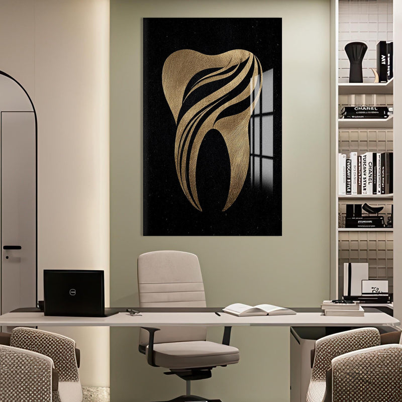 Artronauts Glass Print Golden Tooth Icon - Tempered Glass Wall Art